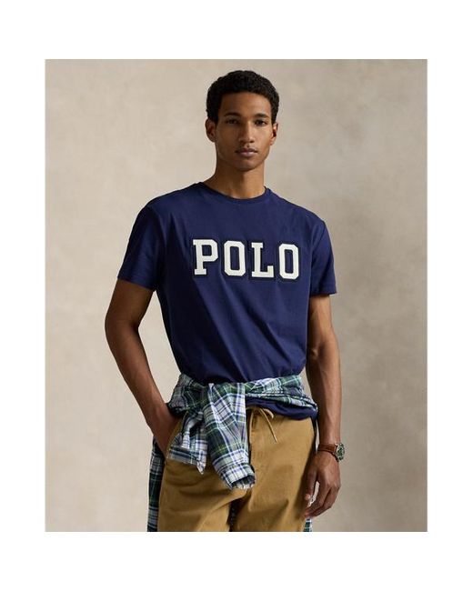 Maglietta in jersey con logo Classic-Fit di Polo Ralph Lauren in Blue da Uomo