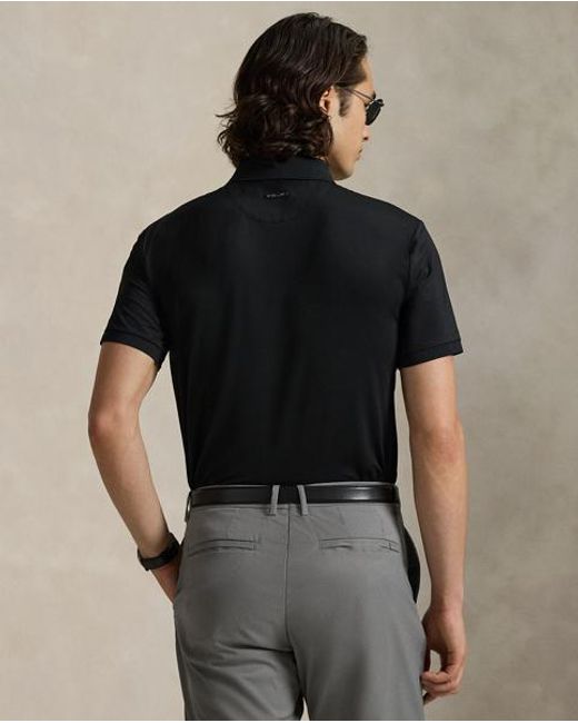 Ralph Lauren Black Tailored Fit Performance Polo Shirt for men