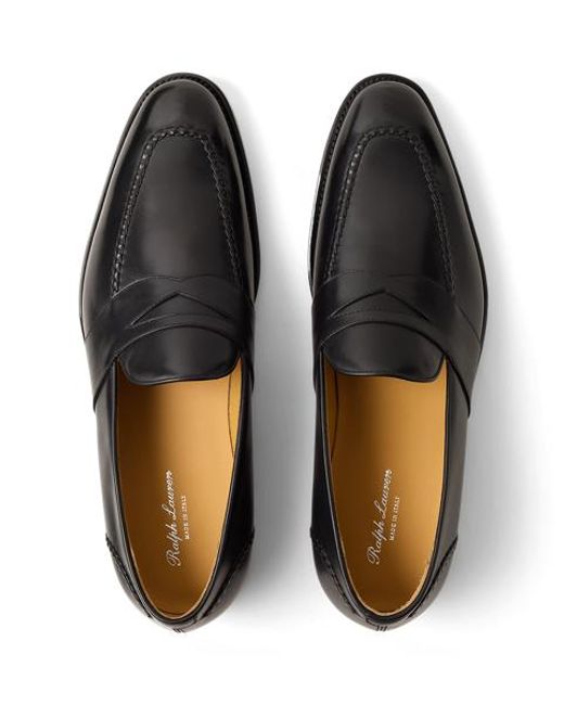 Ralph Lauren Black Meegan Calfskin Penny Loafer for men