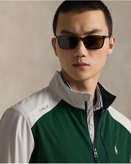 Ralph Lauren Green Colour-Blocked Packable Jacket for men