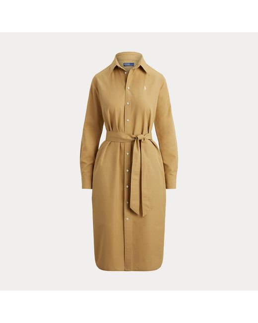 Polo Ralph Lauren Metallic Cotton-Linen Belted Shirtdress