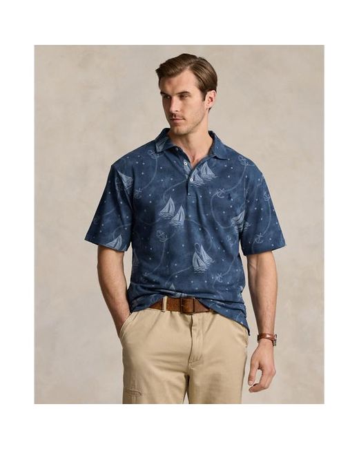 Ralph Lauren Große Größen - Bedrucktes Poloshirt aus Piqué in Blue für Herren