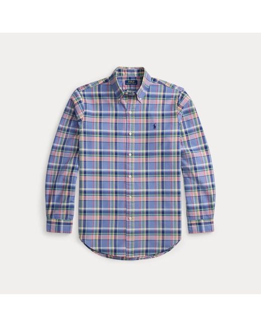 Polo Ralph Lauren Custom-Fit Tattersall-Oxfordhemd in Blue für Herren