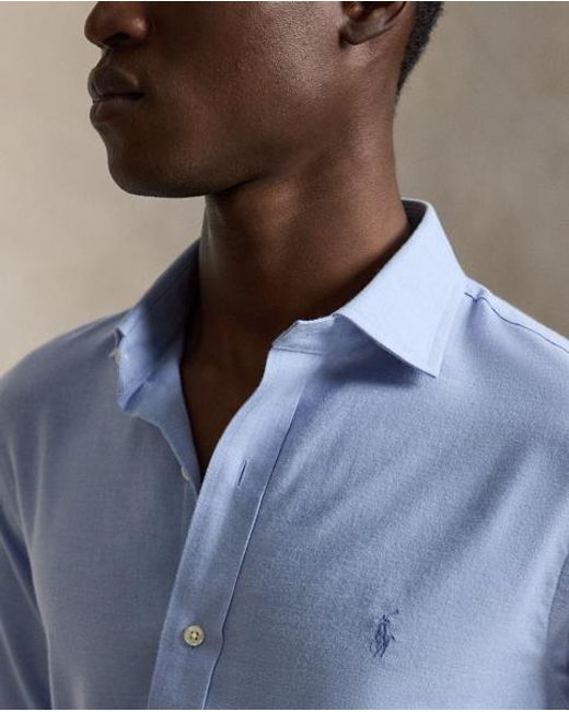 Polo Ralph Lauren Blue Custom Fit Performance Twill Shirt for men