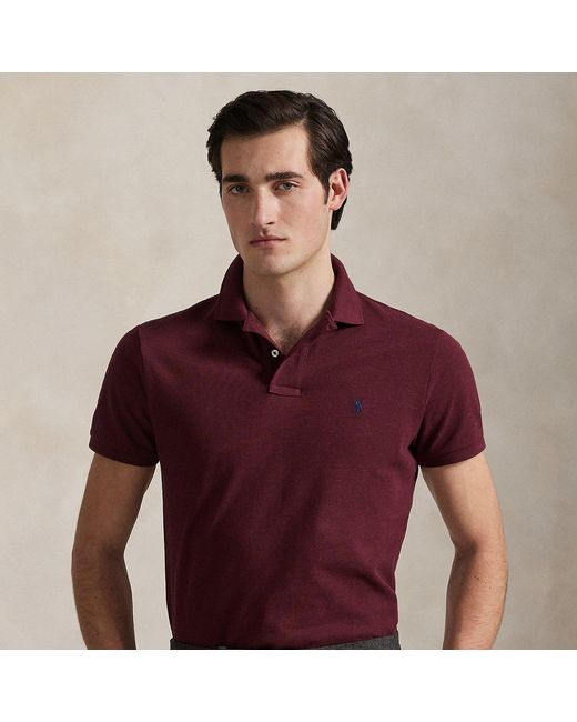 Polo Ralph Lauren Red The Iconic Custom Slim Fit Mesh Polo for men