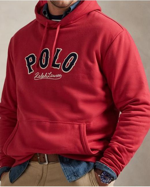 Polo Ralph Lauren Red The Rl Fleece Western-Logo Hoodie for men
