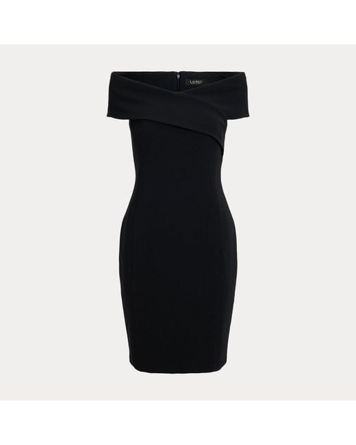 Ralph Lauren Black Faille Off-The-Shoulder Cocktail Dress