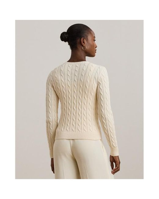 Ralph Lauren White Cable-knit Cotton Cardigan