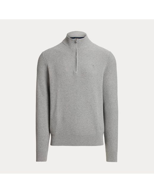 Polo Ralph Lauren Gray Performance Quarter-zip Sweater for men