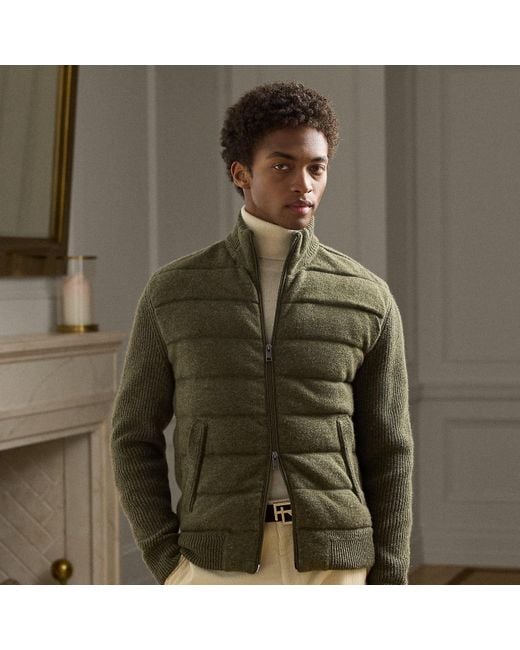 Maglia in misto cashmere e piumino di Ralph Lauren in Green da Uomo