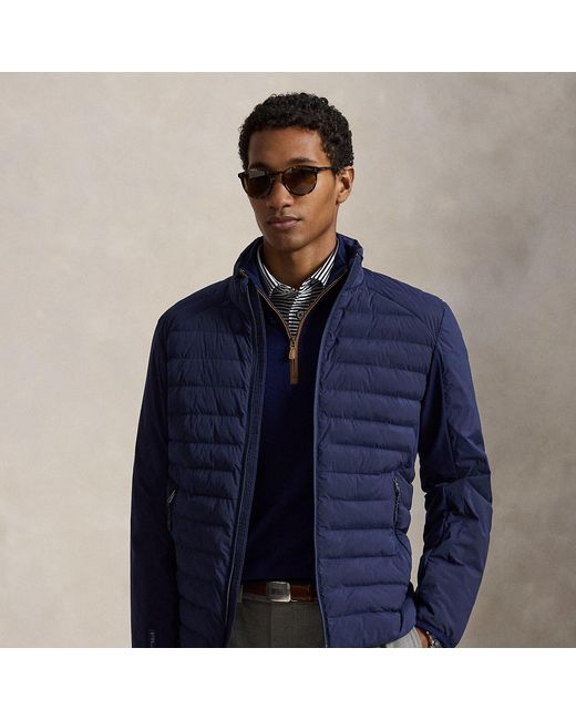 Ralph Lauren Blue Quilted Mockneck Jacket for men