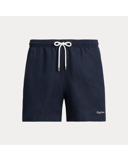 Ralph Lauren Blue 11.5 Cm Amalfi Linen Swimming Shorts for men