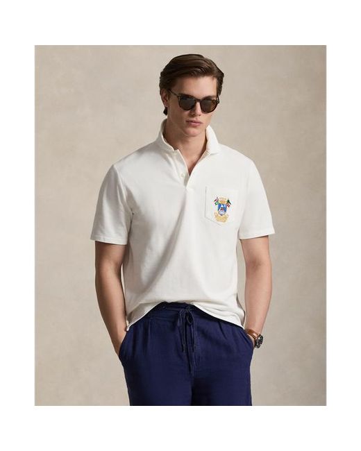 Ralph Lauren Classic Fit Crest Mesh Polo Shirt in White for Men | Lyst