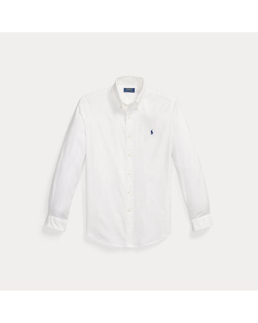 Polo Ralph Lauren White Custom Fit Featherweight Twill Shirt for men