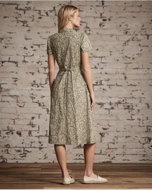 RRL Metallic Floral-Print Cotton-Linen Dress