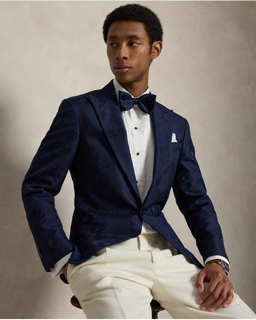 Polo Ralph Lauren Blue Polo Tailored Fit Jacquard Tuxedo Jacket for men