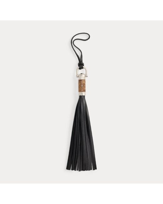 Ralph Lauren Black The Ralph Lauren Calfskin Tassel Bag Charm