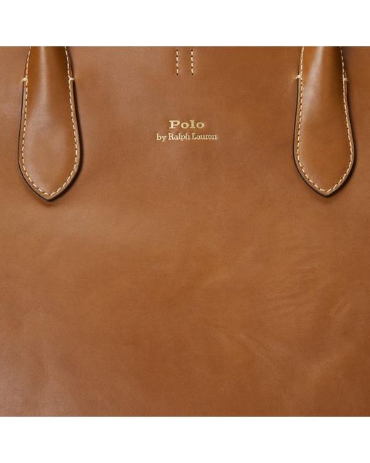 Polo Ralph Lauren White Große Ledertragetasche Bellport