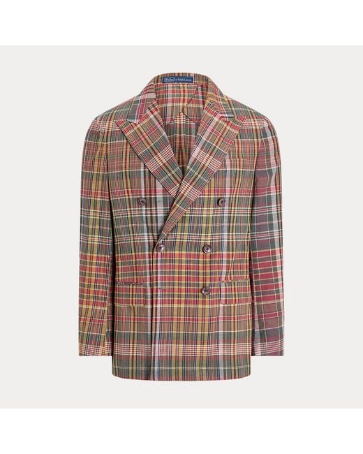 Polo Ralph Lauren Brown Polo Soft Tailored Fit Plaid Jacket for men
