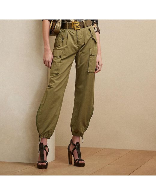 Pantaloni cargo Charlee in cotone e lino di Ralph Lauren in Verde | Lyst