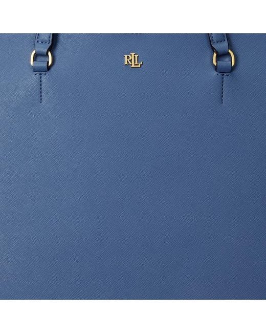 Grand cabas Karly cuir hachure croisée Lauren by Ralph Lauren en coloris Blue