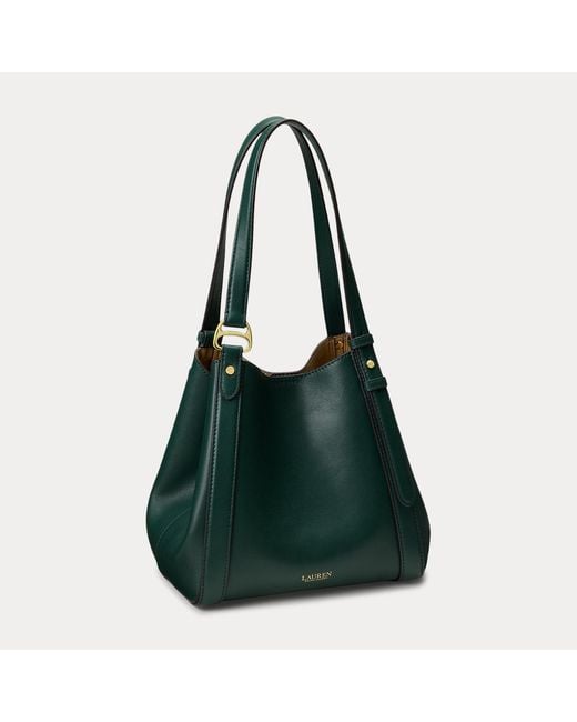 Ralph Lauren Green Small Tasha Nappa Leather Tote Bag