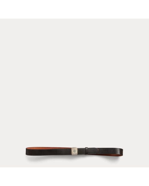 RRL Black Slider-Buckle Leather Belt for men