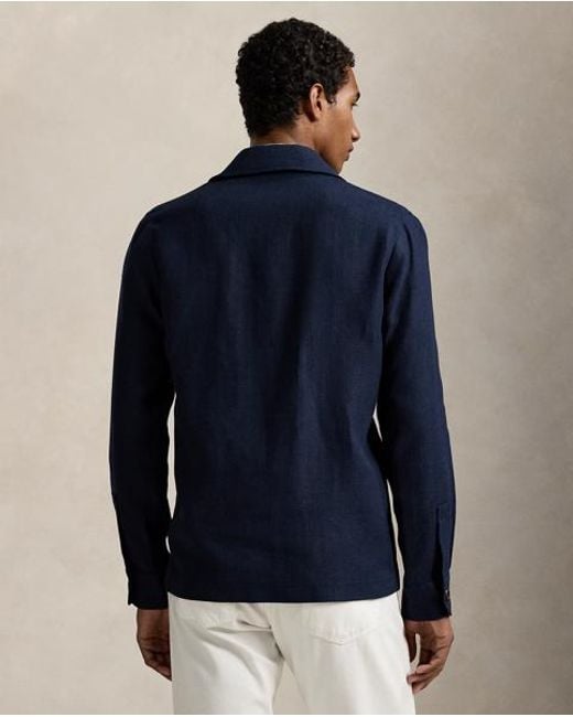 Veste En Lin Et Coton À Chevrons Polo Ralph Lauren pour homme en coloris Blue
