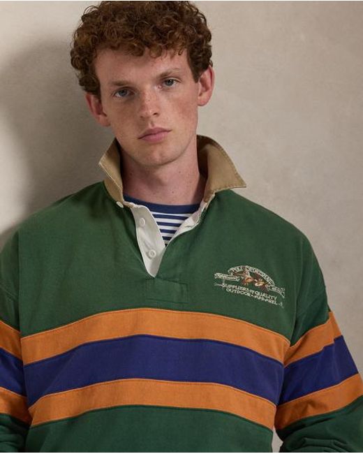 Polo Ralph Lauren Green Vintage Fit Embroidered Rugby Shirt for men