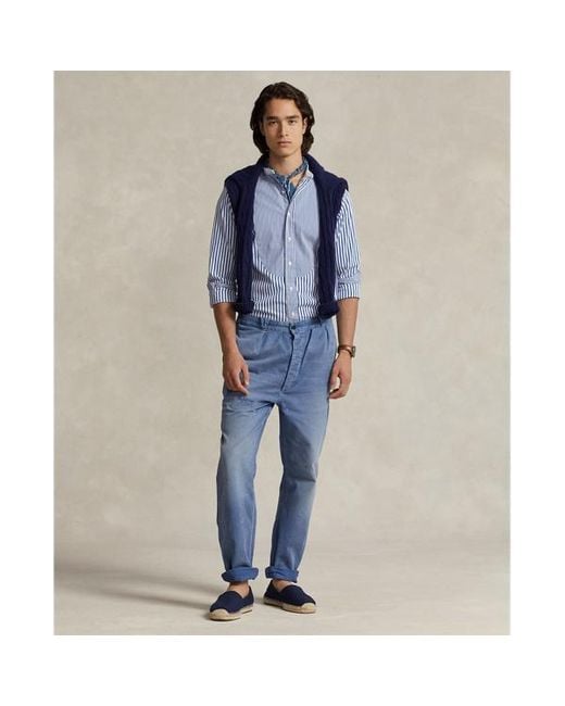 Pantalones de sarga desgastados rectos Polo Ralph Lauren de hombre de color Blue