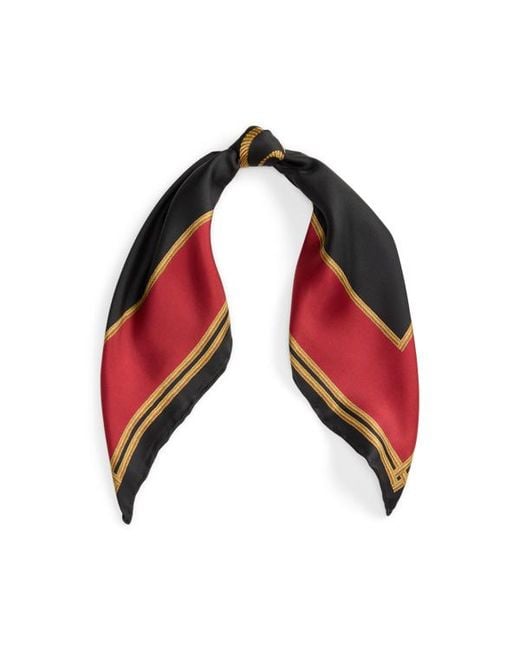 Ralph Lauren Red Ralph Lauren Logo Silk Square Scarf