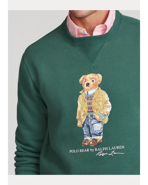 Polo Ralph Lauren Fleece-Sweatshirt mit Polo Bear in Grün für Herren - Lyst