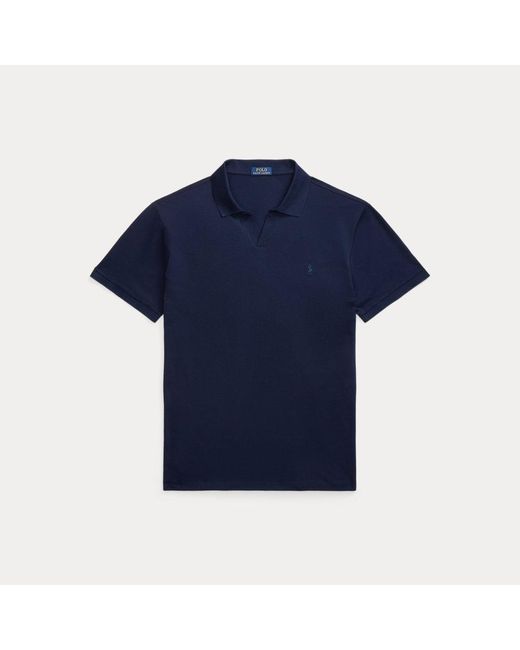 Ralph Lauren Grotere Maten - Mesh Polo-shirt Met Stretch in het Blue voor heren