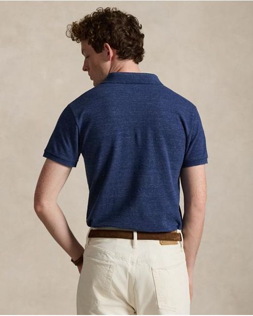 Polo Ralph Lauren Blue Custom Slim Fit Mesh Polo Shirt for men