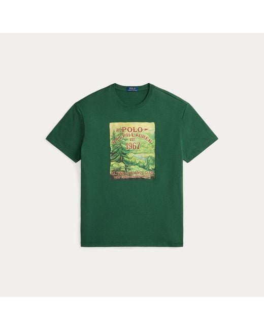 Polo Ralph Lauren Green Classic Fit Jersey Graphic T-Shirt for men