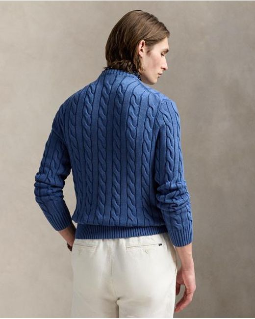 Polo Ralph Lauren Baumwollpullover Mit Zopfmuster in Blue für Herren