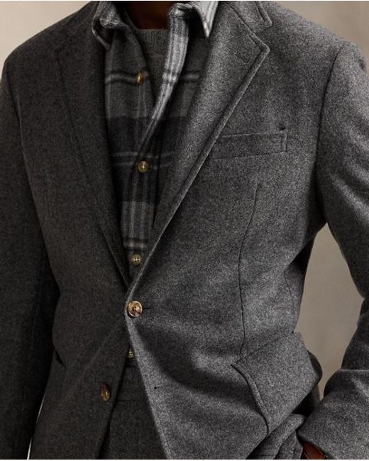 Polo Ralph Lauren Gray Polo Soft Modern Fit Knit Flannel Jacket for men