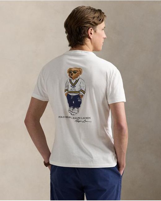 Polo Ralph Lauren Custom-Slim Jersey-T-Shirt Mit Polo Bear in White für Herren