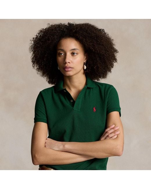 Ralph Lauren Green The Iconic Classic Fit Mesh Polo Shirt