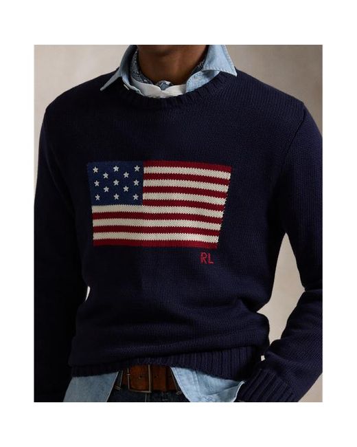 Ralph Lauren Blue The Iconic Flag Sweater for men