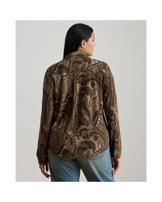 Ralph Lauren Brown Ralph Lauren Slim Fit Paisley Jersey Shirt