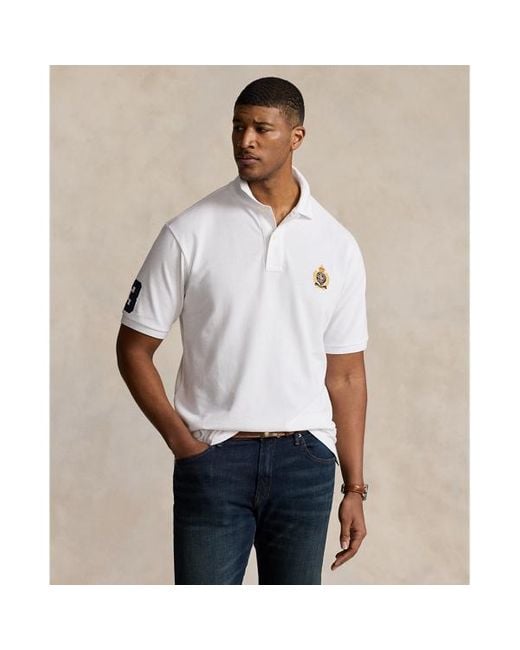 Ralph Lauren White Big & Tall - Triple-pony Mesh Polo Shirt for men