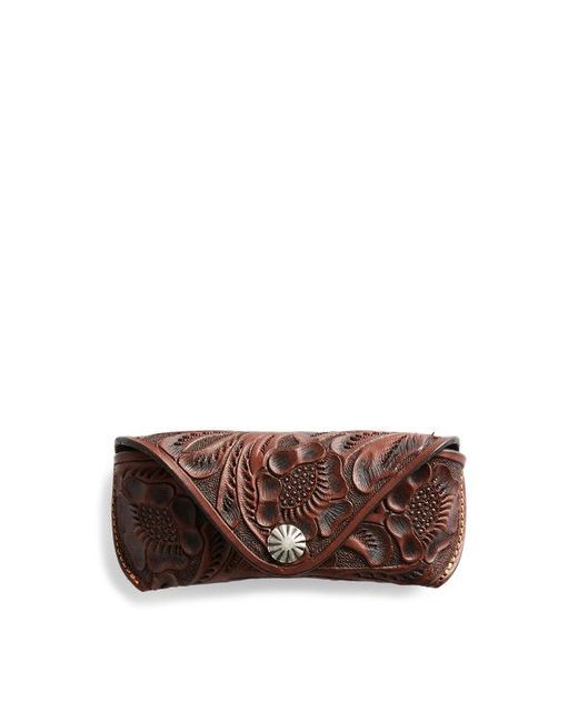 Ralph Lauren Brown Hand-tooled Leather Eyeglass Case for men
