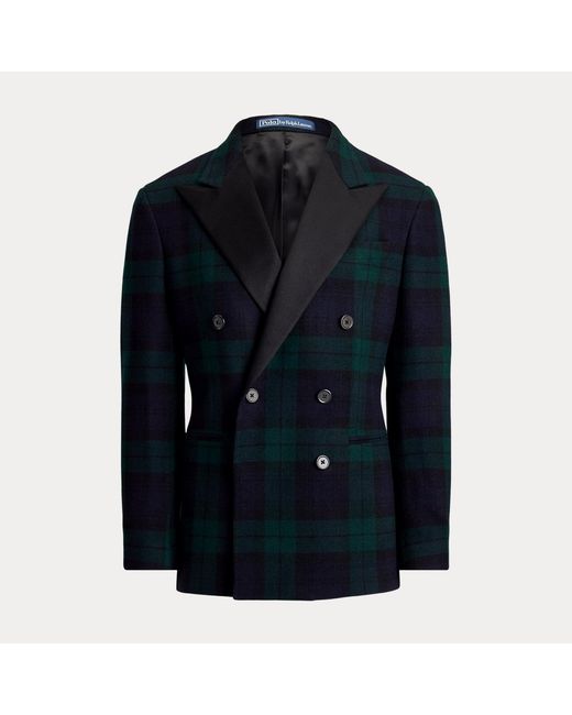 Polo Ralph Lauren Blue Polo Tailored Fit Plaid Tuxedo Jacket for men