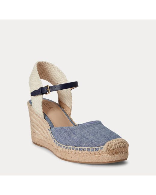 Ralph Lauren Blue Robby Chambray Espadrille
