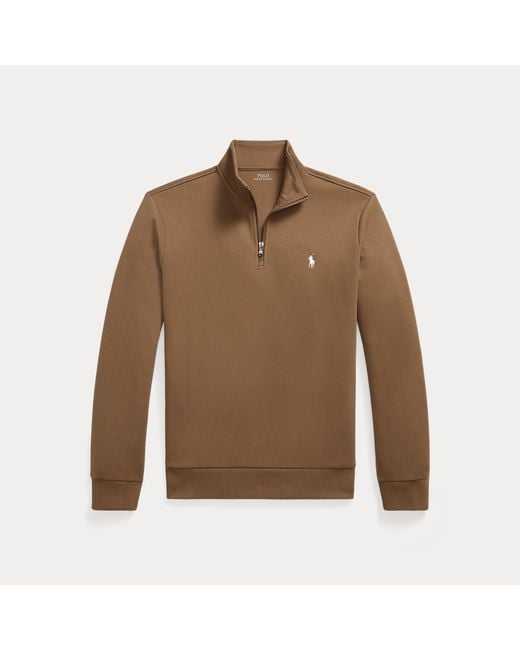 Polo Ralph Lauren Brown Double-Knit Quarter-Zip Pullover for men