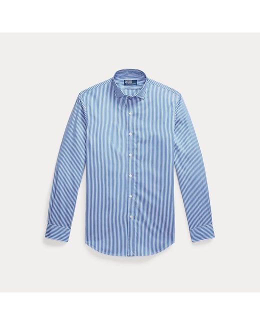 Polo Ralph Lauren Blue Custom Fit Striped Poplin Shirt for men