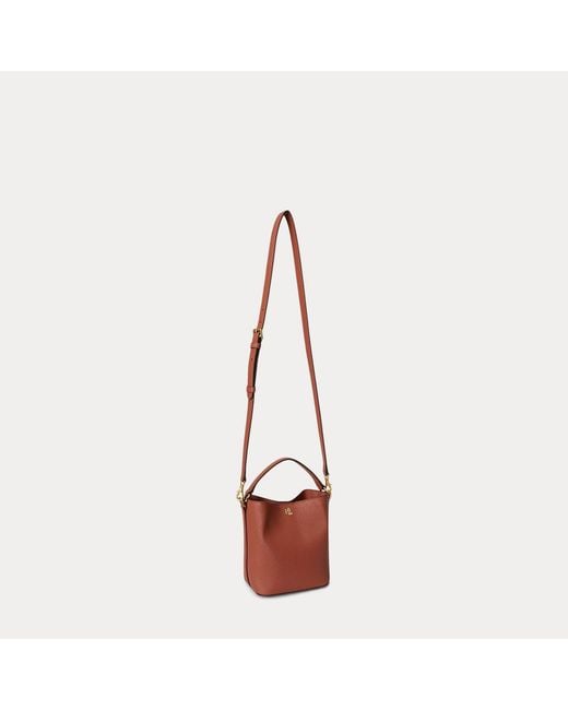 Ralph Lauren Purple Crosshatch Small Reese Bucket Bag