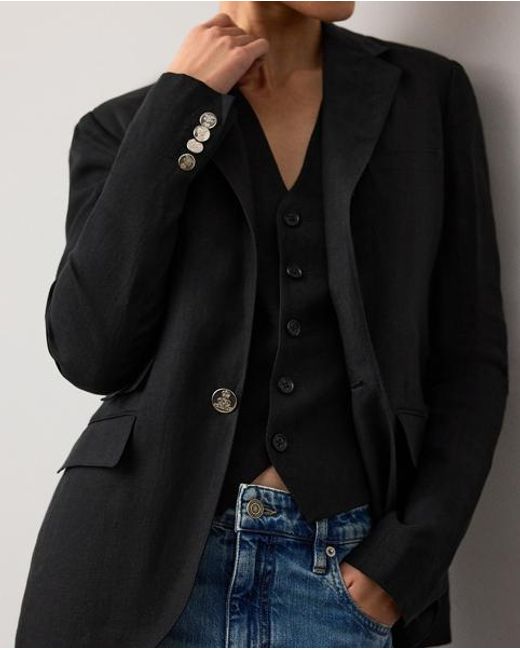 Ralph Lauren Blue Parker Linen Jacket