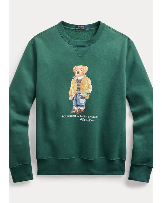 Polo Ralph Lauren Fleece-Sweatshirt mit Polo Bear in Grün für Herren - Lyst